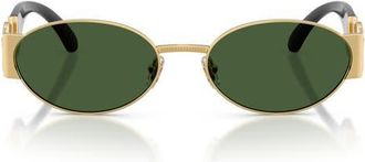Versace 56mm Oval Sunglasses in Gold /Dark Green at Nordstrom