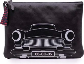 Chanel 2016-2017 medium Cuba La Habana O Case lamsleren clutch met print - Zwart