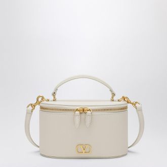 Valentino Garavani Vlogo Signature Mini Vanity Bag in ivory grained calfskin