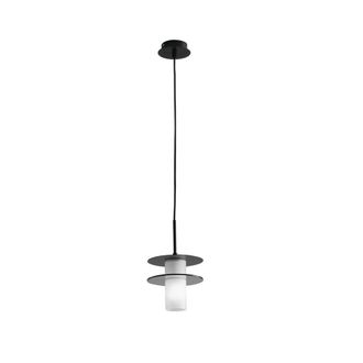 Netlighting Record Double Disc Pendant Tinted Glass Black Opal E14