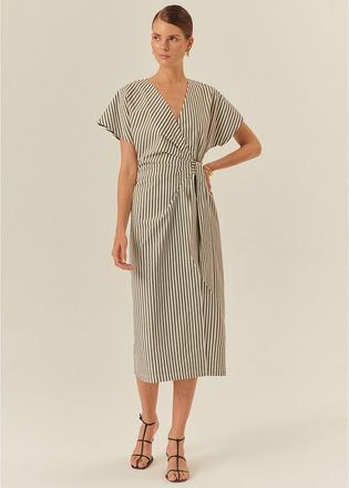 Exquise Collins Midi Dress in Khaki Bone at Nordstrom, Size X-Large