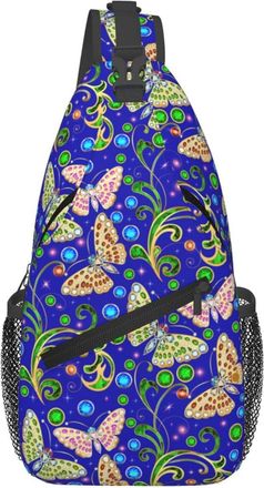 Generic Butterflies Plant Precious Stones Cross Body Bag Trendy Crossbody Bag Anti Theft Backpack For Casual Traveling Shopping