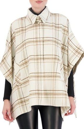 Ookie & Lala Faux Wool Plaid Cape in Beige/Brown at Nordstrom Rack, Size X-Small