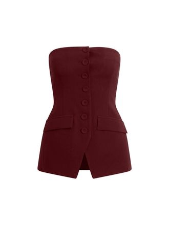 Favorite Daughter Womens Dream Phoebe Bustier Top In Vino