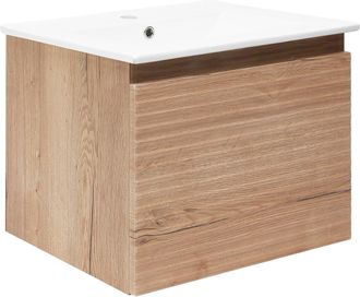 Puma Naturel - Mueble De Ba&ntilde;o Con Lavabo Savona 58x43x44,8 Cm, Roble Halifax Mate (savona60dh)