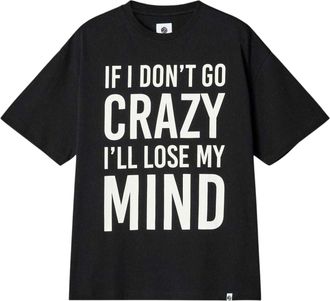 Pretty Green Heren If I Dont Go Crazy Belettering Regular T-Shirt (Zwart)
