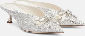 Jimmy Choo London Auria 50 crystal-embellished satin mules
