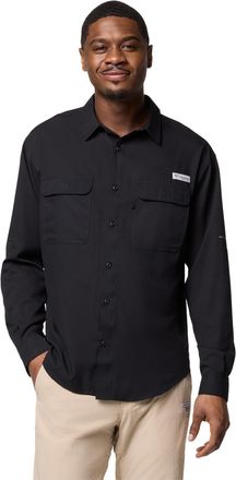 Columbia Mens PFG Backwater Long Sleeve Shirt, Black, XL