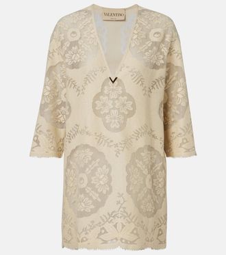 Valentino VGold floral cotton-blend tunic