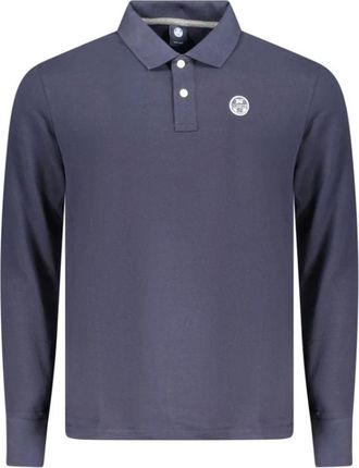 North Sails Tops, Heren, Blauw, S, Katoen, Polo Shirt met lange mouwen