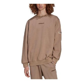adidas Mens adidas originals Embroidered Logo Sports Pullover Round Neck Brown HM2664