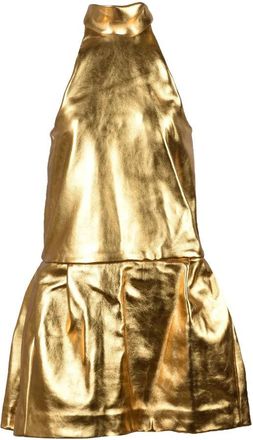 We11done Leather Dress - Gold