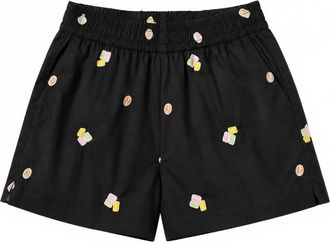 En Saison Womens Juniper Embroidered Boxer Short In Black