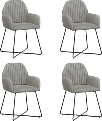 vidaXL Sillas De Comedor 4 Uds. Terciopelo Gris Claro 55 X 50 X 84 Cm Vidaxl