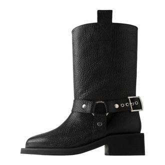 L37 Schoenen, Dames, Zwart, 39 EU, Leer, Bold Move Enkellaarsjes