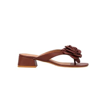 Ovye By Cristina Lucchi Schoenen, Dames, Bruin, 39 EU, Leer, Leren Mules met Hak