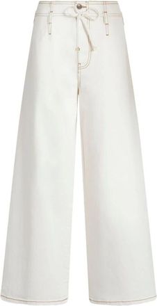 Etro Wide Leg Jeans - Dames - Loose Fit Jeans - Wit - W26 - Katoen - Jeans