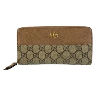 Gucci Pre-owned Wallets, female, Brown, Size: ONE SIZE Pre-owned GG Marmont GG Supreme Long Wallet