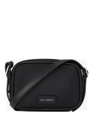 Karl Lagerfeld K/Signature logo-patch crossbody bag - women - Polyamide/Polyurethane - One Size - Black