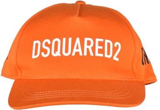 Dsquared2 Katoenen Hoeden - Heren - Petten - Oranje - ONE Size - Katoen - Accessoires