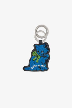 Ganni Blue Kitty Keyring