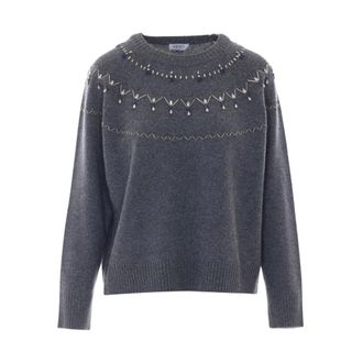 Liu Jo Wf 6371 Ms 009 L9527 - Dames - Ronde hals truien - Grijs - S - Truien & Vesten
