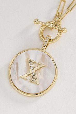 Melinda Maria Love Letters Medallion Monogram Necklace