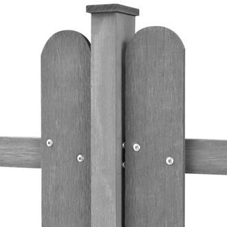 Berkfield Home Picket Fence with Posts 3 pcs WPC 600x60 cm in Grey