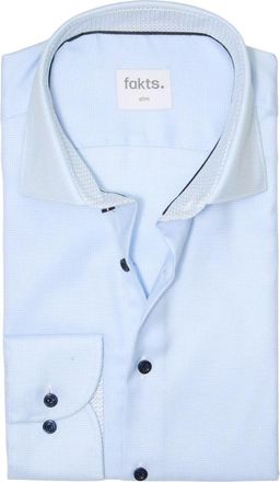 Fakts Slim Fit Nette Overhemd - Heren - Casual Overhemden - Blauw - XL - Overhemden