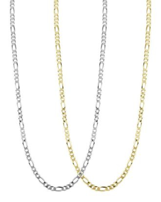 Glaze Jewelry Silver Figaro Necklace Set