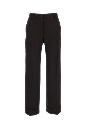 Alberto Biani Brown Charlie Tailored Wool Straight-Leg Pants
