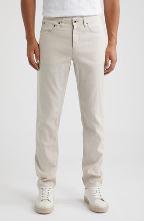 Bugatchi Straight Leg Five Pocket Pants in Almond at Nordstrom, Size 33