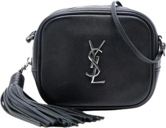 Saint Laurent Pre-owned Cross Body Bags, female, Black, Size: ONE SIZE Pre-owned Leather Crossbody Bag