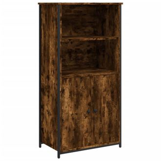 vidaXL Aparador Alto Madera Contrachapada Roble Ahumado 62x36x121,5 Cm Vidaxl
