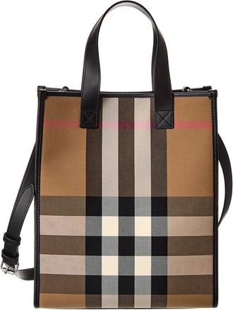 Burberry Check Canvas & Leather Tote
