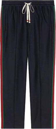 Gucci Web-Stripe Trainingsbroek - Heren - Sweatpants - Blauw - S - Katoen - Broeken