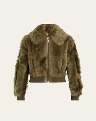 Zimmermann Hypnotic Shearling Bomber Jacket