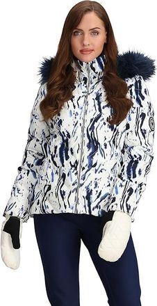 Obermeyer Bombshell Jacket Womens Coat Ink Blot : 10, Polyester/Faux Fur/Satin