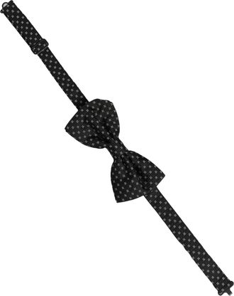 Dolce & Gabbana Silk Patterned Bow Tie - Black