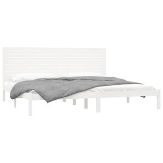 Berkfield Home Beautiful Bed Frame White Solid Wood 200x200 cm