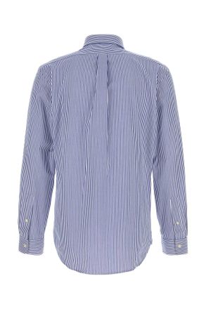 Polo Ralph Lauren Mens Embroidered Stretch Poplin Shirt Bluewhitebengalstripe Exterior: Cotton Elastane Camicie