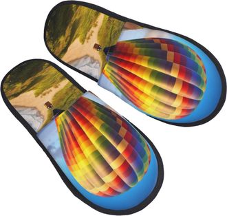 Generic Women Men House Slippers Hawaii Hot Balloon Furry Slippers Casual Anti-Skid WomenS Slipper, For Indoor Outdoor, Hotel, Travel, M