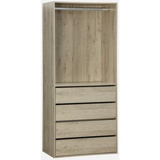 Sweeek Sweeek - Modulo guardaroba con 4 cassetti e 1 spazio per appendersi