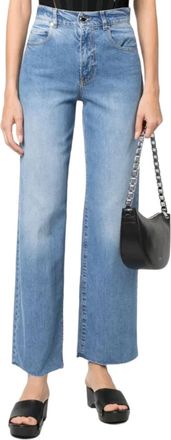 Pinko High-Waisted Wide Leg Denim Jeans - Dames - Regular Fit Jeans - Blauw - W32 - Denim - Jeans