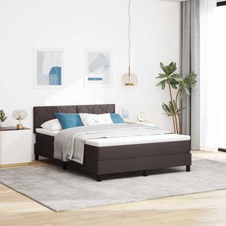 vidaXL Vidaxl - Letto Box Spring Con Materasso Marrone Scuro 140 X 200 Cm