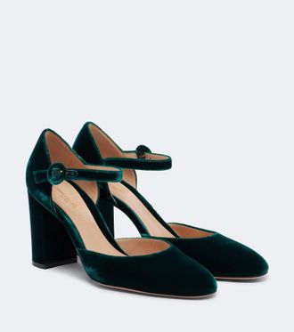 Gianvito Rossi Leopard-print velvet pumps