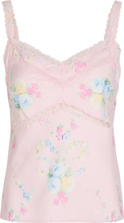 LoveShackFancy Loveshackfancy Lirena Floral-print Satin Cami top - Pink - S (UK8-10 / S)