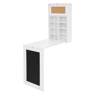 ML Design Mesa plegable blanca de pared escritorio multifuncional