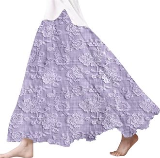 Generic Women Skirts for UK Knee Length Lace Maxi Skirts for UK Beach Vacation Clothes Plus Size Skirt Suit Casualskirt Cuteskirt Longskirts Petite Traight Li