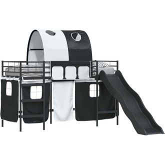 vidaXL KidsLoft Bed Frame Black 90 x 190 cm Metal vidaXL